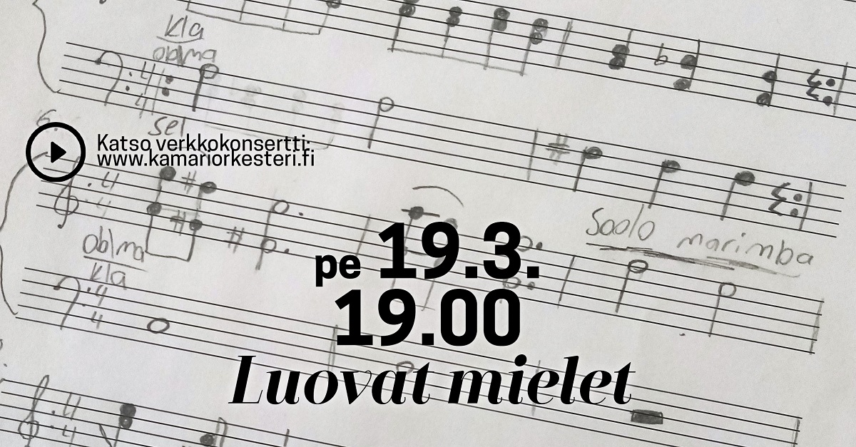 Luovat mielet -konsertti julkaistaan pe 19.3. klo 19